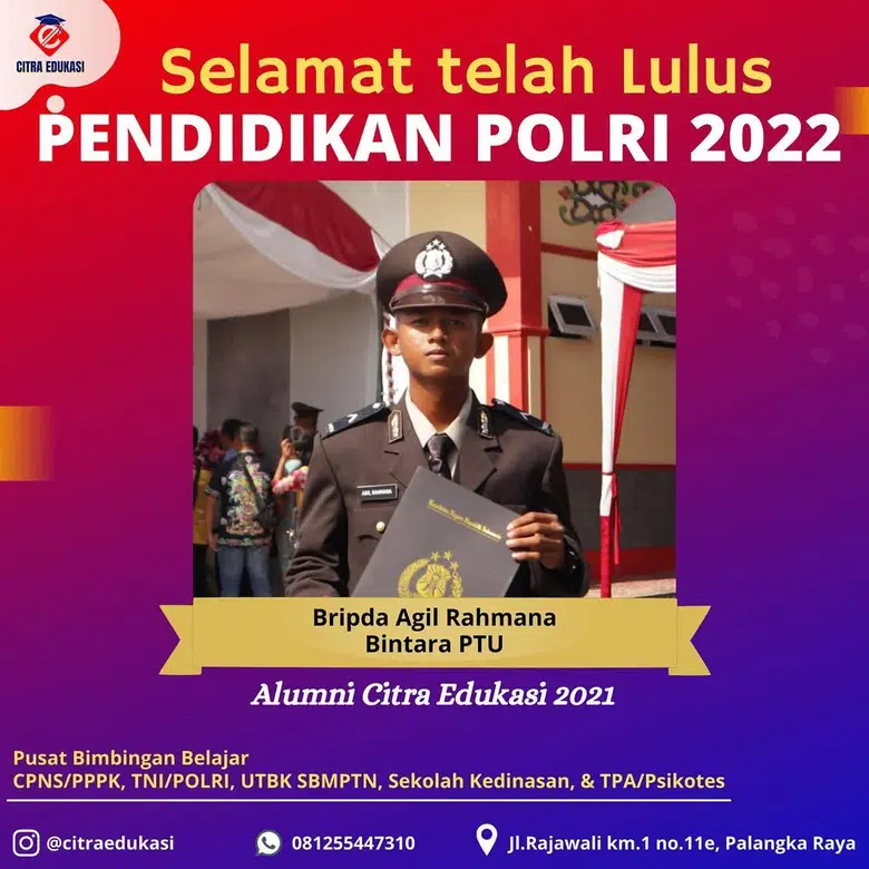 Alumni Citra Edukasi Bripda Agil Rahmana