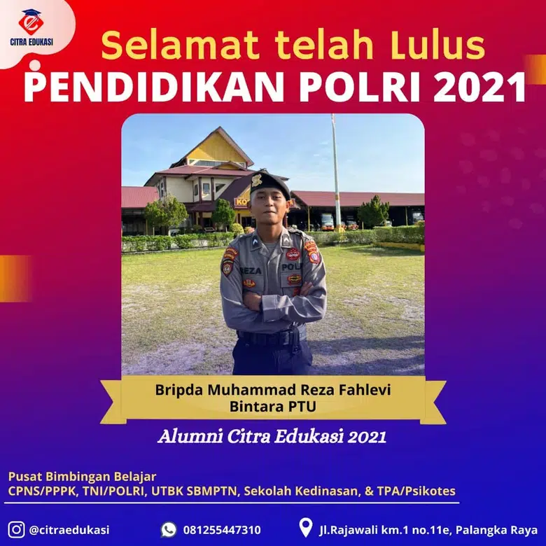 Alumni Citra Edukasi Bripda Muhammad Reza Fahlevi