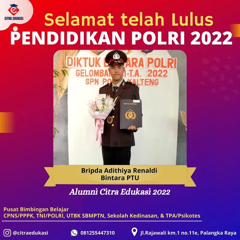 Alumni Citra Edukasi Bripda Adithiya Renaldi