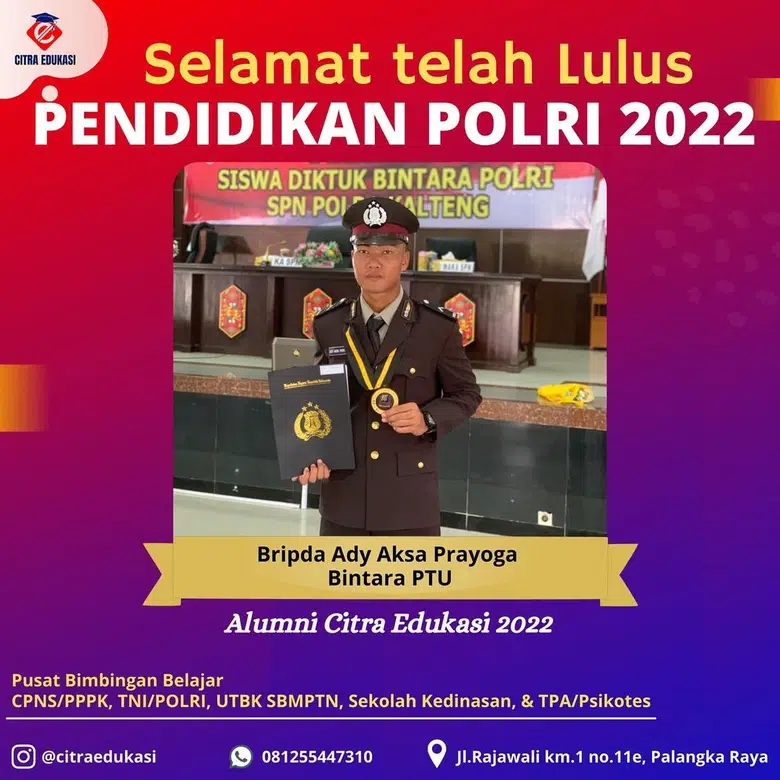 Alumni Citra Edukasi Bripda Ady Aksa Prayoga