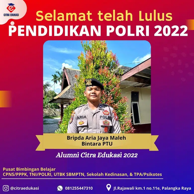 Alumni Citra Edukasi Bripda Aria Jaya Maleh