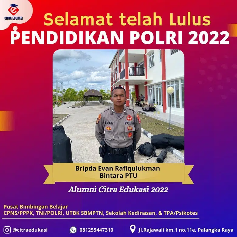 Alumni Citra Edukasi Bripda Evan Rafiqulukman