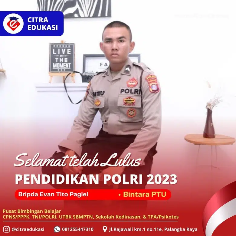 Alumni Citra Edukasi Bripda Evan Tito Pagiel