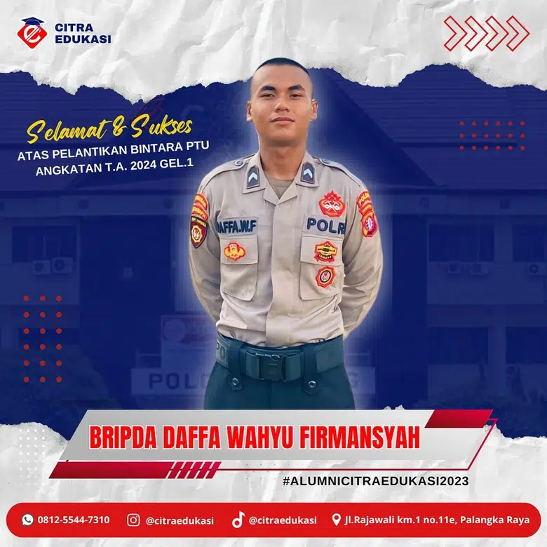 Alumni Citra Edukasi Bripda Daffa Wahyu Firmansyah