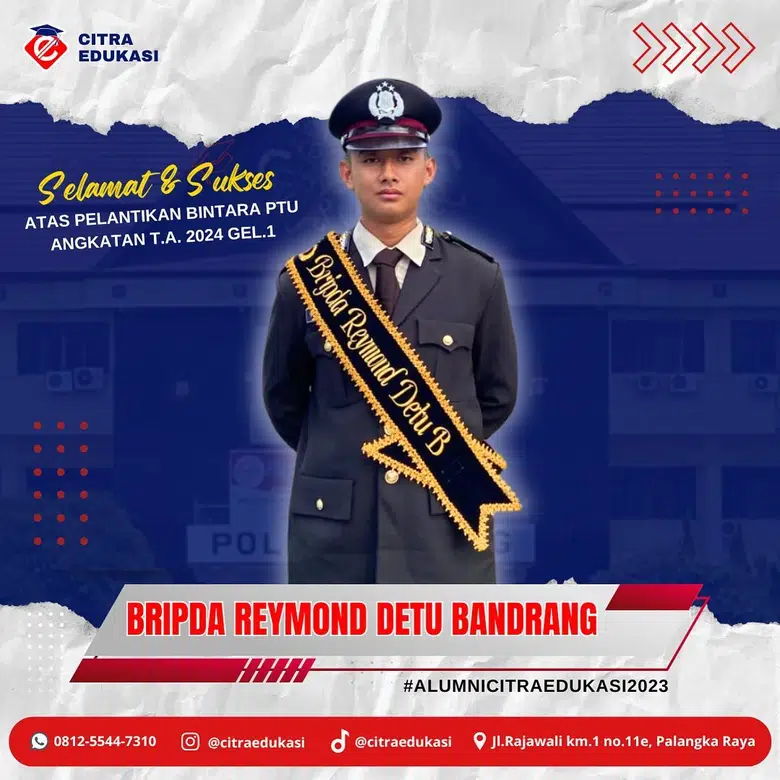 Alumni Citra Edukasi Bripda Reymond Detu Bandrang