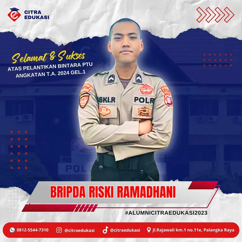 Alumni Citra Edukasi Bripda Riski Ramadhani